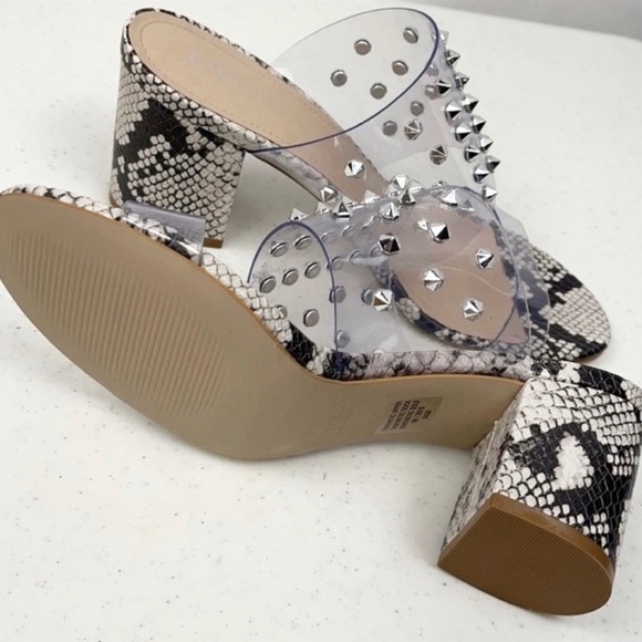 Caravel studded Snake Print Heeled Sandals - Picture 7 of 7